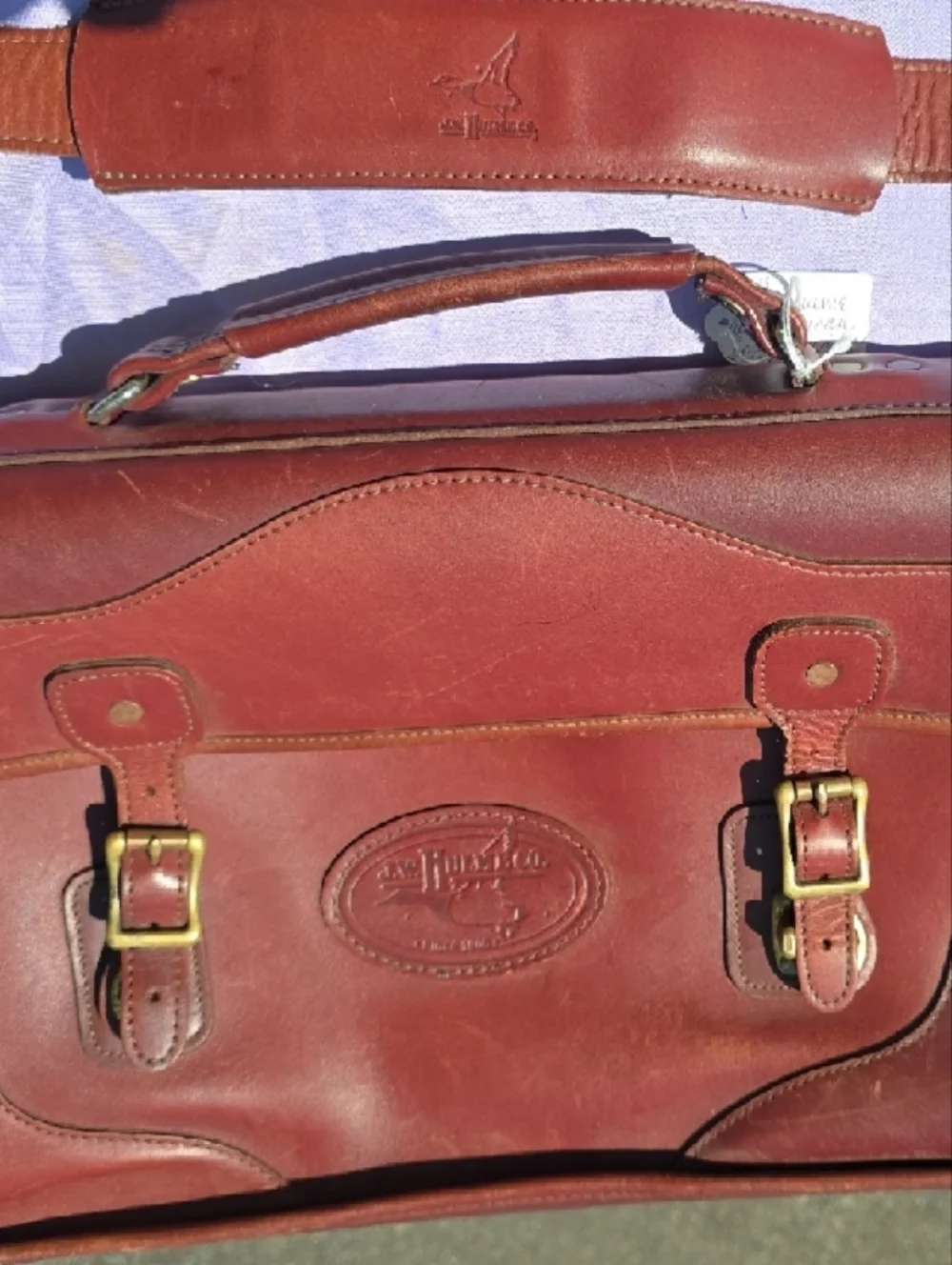 J.W. Hulme Co. Men's Leather Briefcase in Red-Brown